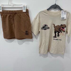 NWT H&M Brown Jurassic World Set - 4t